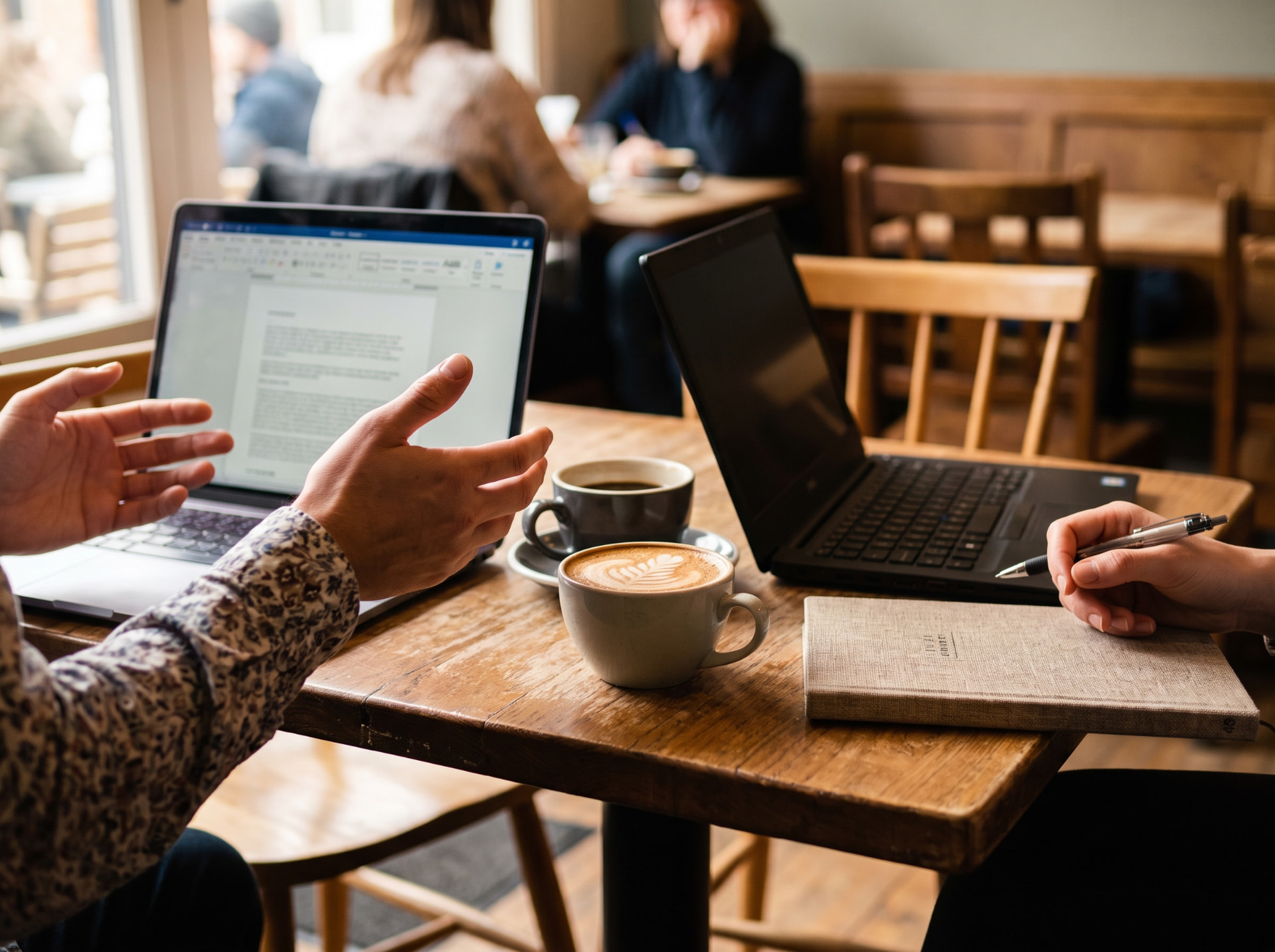 Reunión en un café para conversar sobre tu negocio